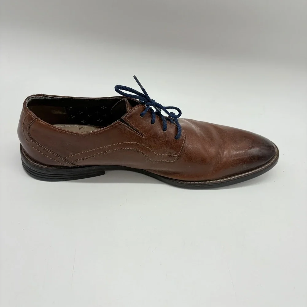 Clarks Tor England Mens 11M Brown Leather Lace Up Oxford Dress Shoes
